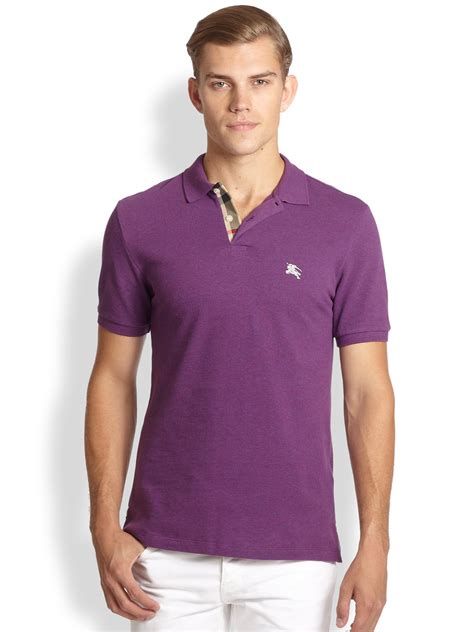 purple burberry polo mens|Burberry polo tee.